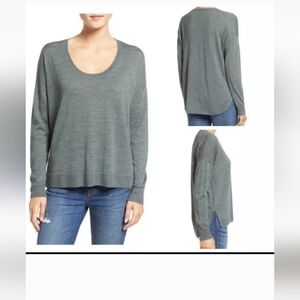 Madewell Northlight Melange Merino wool drop shoulder Crewneck Sweater